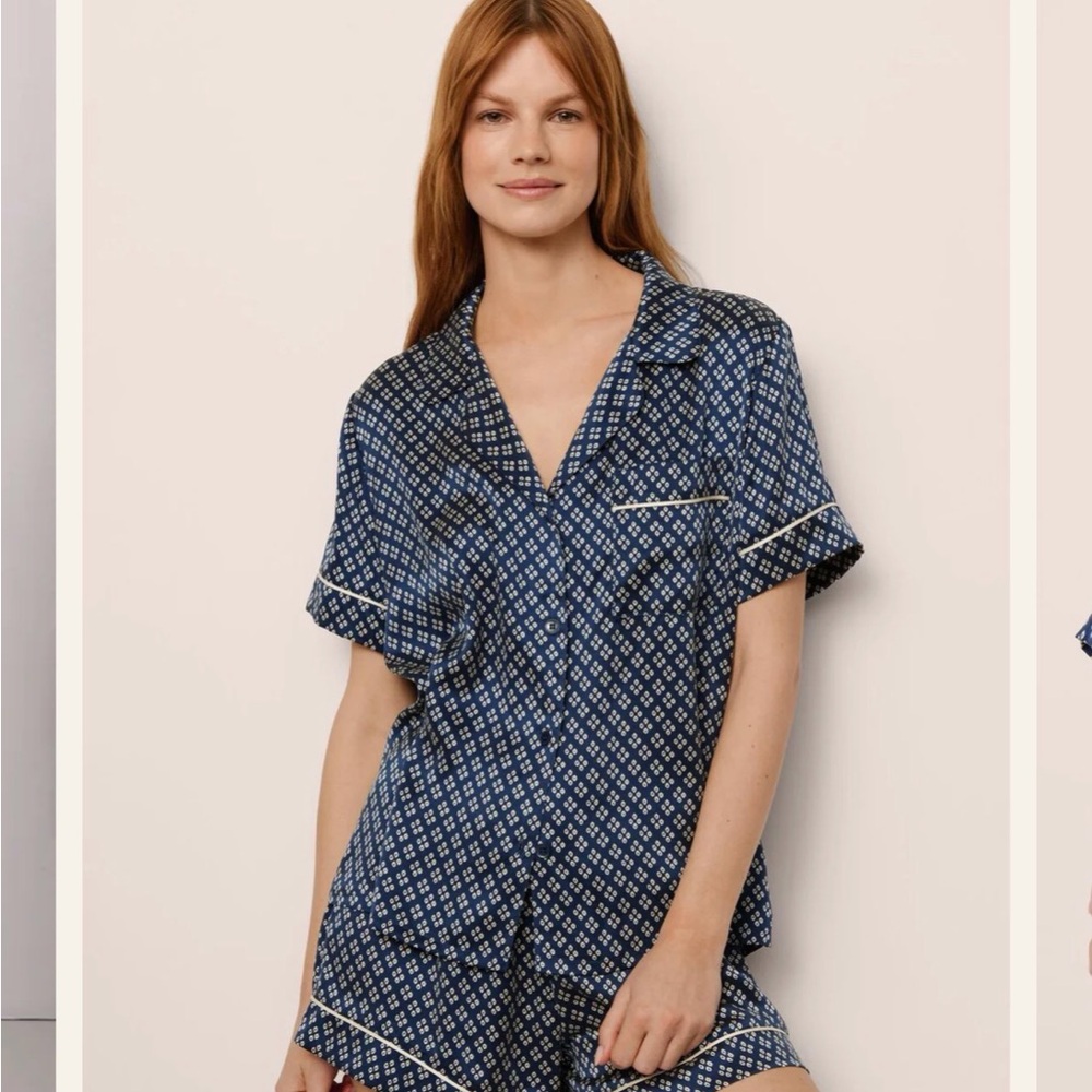 Eberjey Blue and White Pajama Set